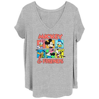 Disney's Mickey Mouse And Friends Head Shots Juniors' Plus Graphic Tee