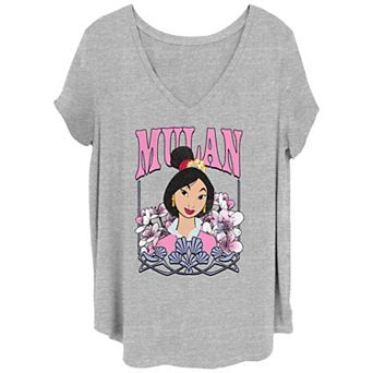 Disney's Mulan Cherry Blossoms Portrait Juniors' Plus Graphic Tee