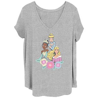 Disney's Cinderella, Tiana & Aurora Princess Trio Juniors' Plus Graphic Tee