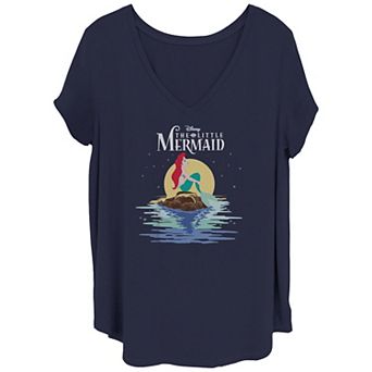 Disney's The Little Mermaid Night Poster Juniors' Plus Graphic Tee