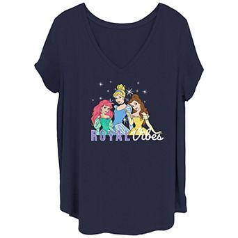 Disney's Ariel, Belle & Cinderella Princess Royal Vibes Juniors' Plus Graphic Tee