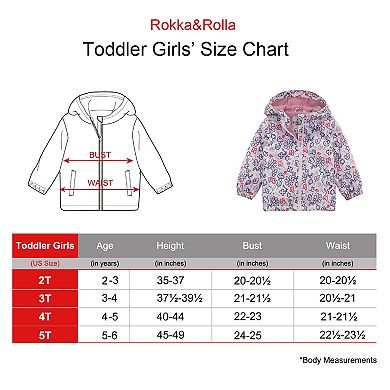 Toddler Girls'  Rokka&rolla Lightweight Fleece Lined Windbreaker