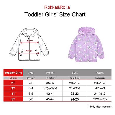 Toddler Girls'  Rokka&rolla Lightweight Fleece Lined Windbreaker