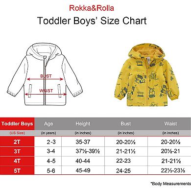 Toddler Boys' Rokka&rolla Lightweight Fleece Lined Windbreaker