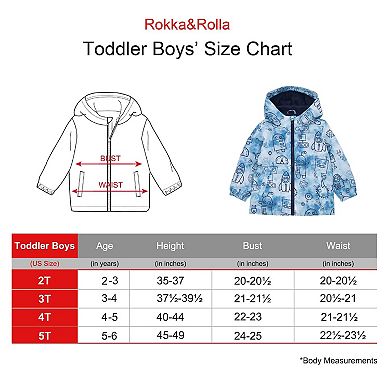 Toddler Boys' Rokka&rolla Lightweight Fleece Lined Windbreaker