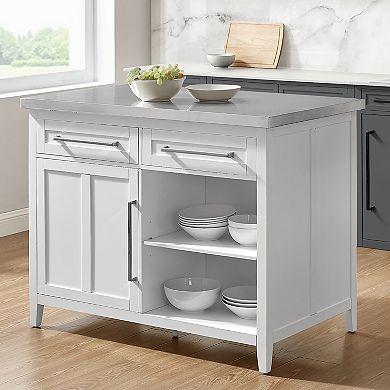 Crosley Silvia Stainless Steel Top Kitchen Island