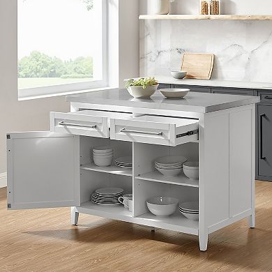 Crosley Silvia Stainless Steel Top Kitchen Island