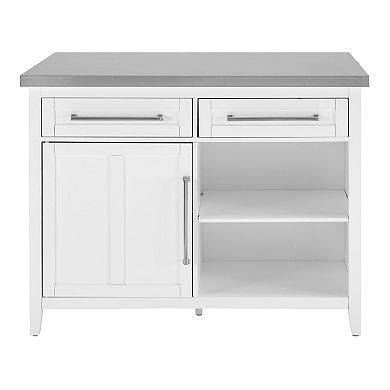 Crosley Silvia Stainless Steel Top Kitchen Island