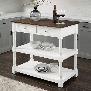Crosley Caitlyn Wood Top Kitchen Island