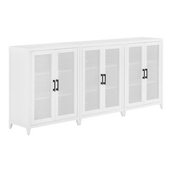 Crosley Milo 3 pc Media Sideboard Cabinet Set