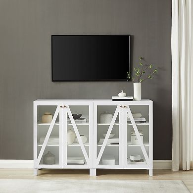 Crosley Cassai 2-piece Media Sideboard Cabinet Set