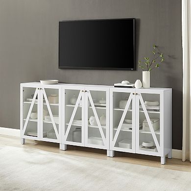 Crosley Cassai 3-piece Media Sideboard Cabinet Set