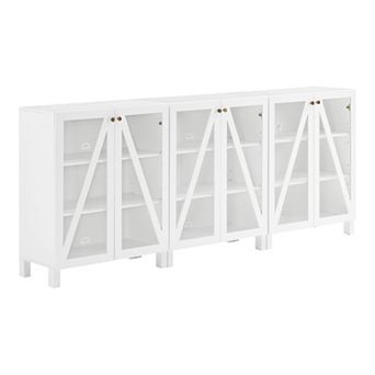 Crosley Cassai 3 pc Media Sideboard Cabinet Set