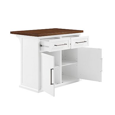 Crosley Bartlett Wood Top Kitchen Island