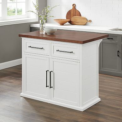 Crosley Bartlett Wood Top Kitchen Island