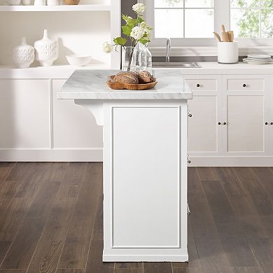 Crosley Cutler Faux Marble Top Kitchen Island