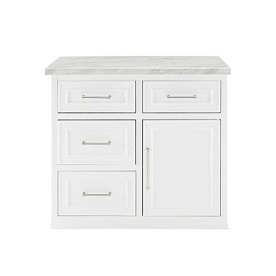 Crosley Cutler Faux Marble Top Kitchen Island