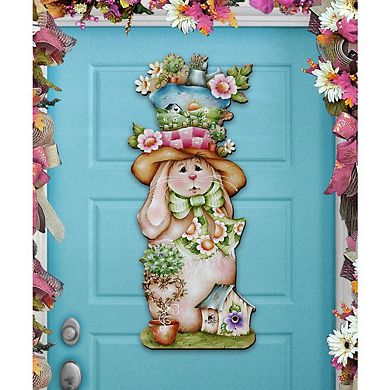 Hailey Hare Easter 24-Inch Handcrafted Wooden Door Decor by J. Mills-Price - Festive Spring Decor