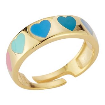 Sunkissed Sterling 14k Gold Over Sterling Silver Heart Adjustable Band Ring