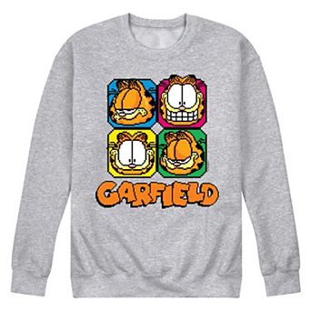 Men's Garfield Pixel Faces Fleece Sweatshirt