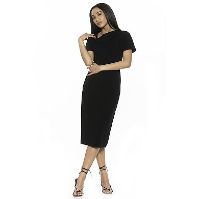 Women's ALEXIA ADMOR Angelica Asymmetric Short Sleeve Sheath Dress