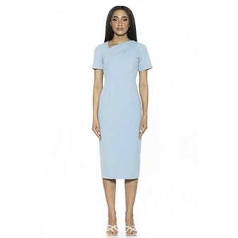 Women's ALEXIA ADMOR Angelica Asymmetric Short Sleeve Sheath Dress