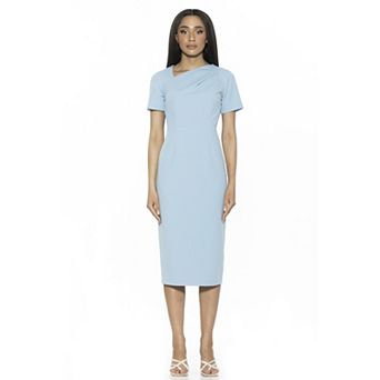 Women's ALEXIA ADMOR Angelica Asymmetric Short Sleeve Sheath Dress