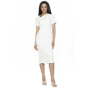 Women's ALEXIA ADMOR Angelica Asymmetric Short Sleeve Sheath Dress