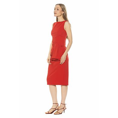 Women's ALEXIA ADMOR Kiara Boatneck Bow Waist Sheath Dress
