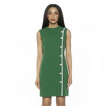 Women's ALEXIA ADMOR Armani Button Down Sleeveless Shift Dress