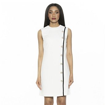 Women's ALEXIA ADMOR Armani Button Down Sleeveless Shift Dress