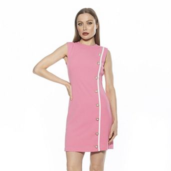 Women's ALEXIA ADMOR Armani Button Down Sleeveless Shift Dress