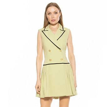Women's ALEXIA ADMOR Lilyana Piping Collar Dropped Waist Fit & Flare Mini Dress