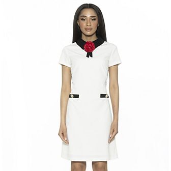 Women's ALEXIA ADMOR Sandra Collared Cap Sleeve Shift Dress
