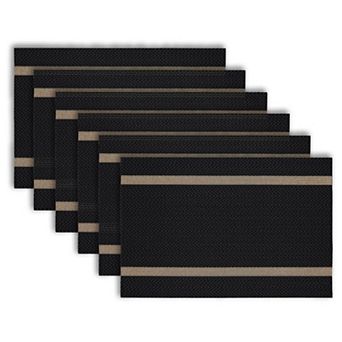Dainty Home Annandale Woven Vinyl Reversible Rectangular Placemat Set Of 6