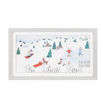 Framed Winter Scene Wall Art 19.75"l