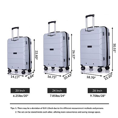 Hardshell Suitcase Pp Luggage Sets Lightweight Durable Suitcase(20/24/28)