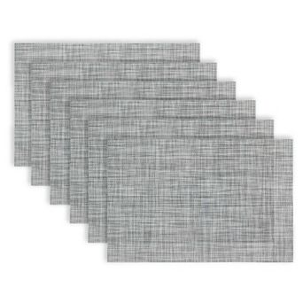 Dainty Home Bristol Woven Vinyl Reversible Rectangular Placemat Set Of 6