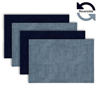 Dainty Home Amalfi Faux Leather Reversible 2 Pattern Rectangular Placemat Set Of 4