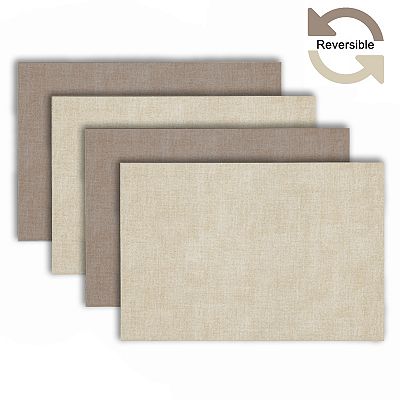 Dainty Home Amalfi Faux Leather Reversible 2 Pattern Rectangular Placemat Set Of 4