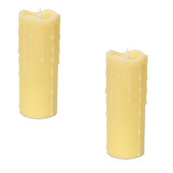 Simplux Designer LED Dripping Candle with Moving Flame and Remote (Set of 2)