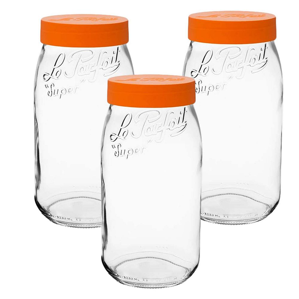 Le Parfait Screw Top Jars Large French Glass Jars For Pantry