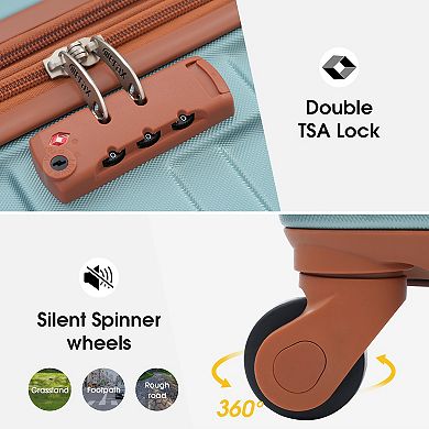 Merax Hardshell Luggage Sets 3 Pcs Spinner Suitcase With Tsa Lock Lightweight