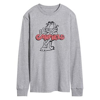 Men's Garfield Logo Thumbs Up Long Sleeve Graphic Tee