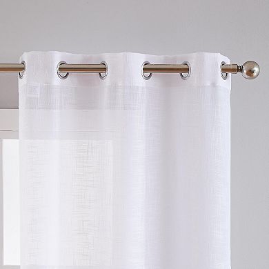 Dainty Home Hannah 2-pack Linen Textured Light Filtering Grommet Window Panels