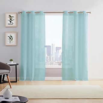 Dainty Home Hannah 2-pack Linen Textured Light Filtering Grommet Window Panels