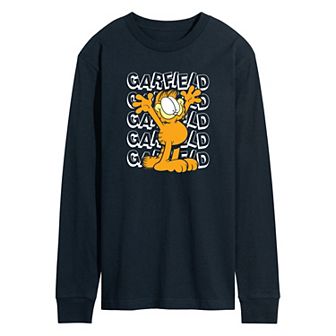 Men's Garfield Repeated Long Sleeve Graphic Tee