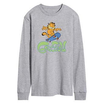 Men's Garfield Skater Logo Long Sleeve Graphic Tee