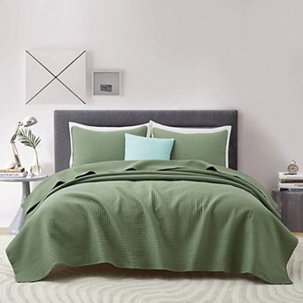 Unikome 3 pc Microfiber Reversible Quilt Set with Shams