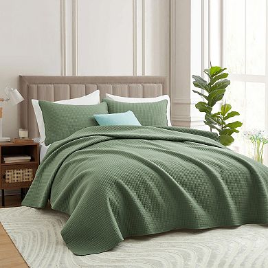 Unikome 3 Piece Microfiber Reversible Quilt Set with Shams